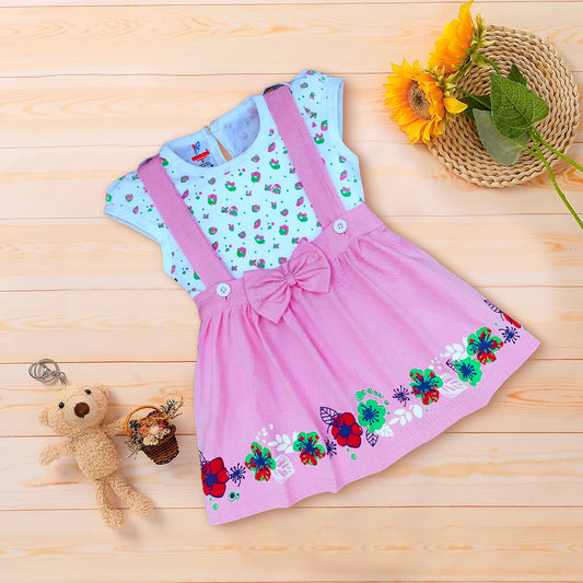 Girls Frocks With Inner Tee, All Over Prints Kinder Choice