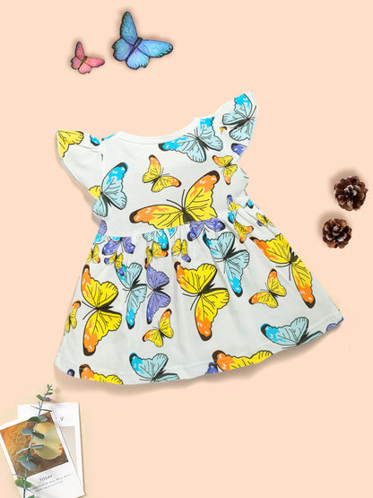Butterfly Printed  cotton frock Kinder Choice