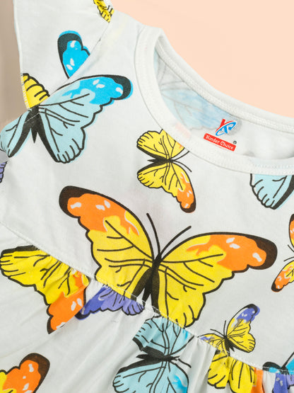 Butterfly Printed  cotton frock Kinder Choice