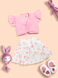 Baby Girls Cotton Crop top and Skirt Kinder Choice