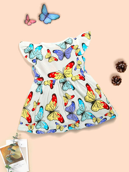 Butterfly Printed  cotton frock Kinder Choice
