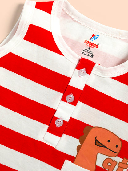 Round Neck Romper For Baby 100%  Cotton Sleeveless  Kinder Choice
