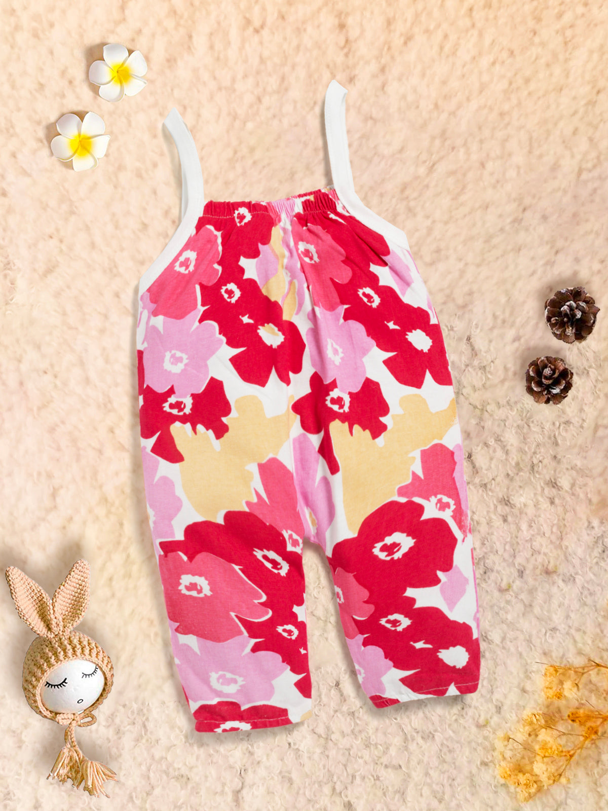 Baby Girl All Over Floral Print Cami Jumpsuit 100% Cotton Kinder Choice