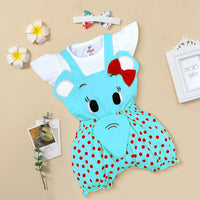 Elephant Design Romper For Baby Girls  Casual Printed Kinder Choice